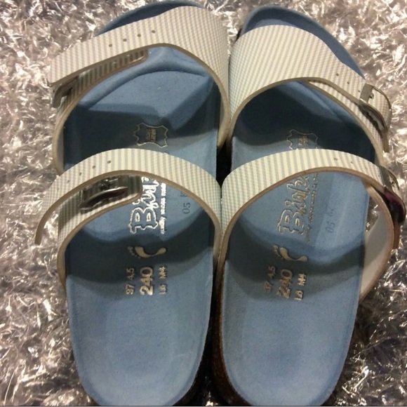 BIRKI'S BY BIRKENSTOCK MARTINA NARVIC STRIPES SOFT BLUE - Picture 4 of 8